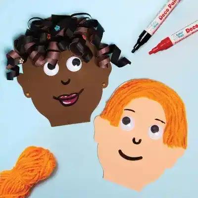Self-Portrait Faces craft activity