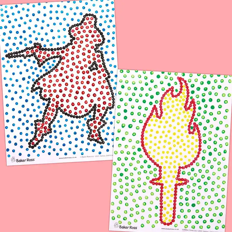 Bonfire Night Dot Paintings craft activity