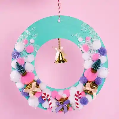 Pastel Christmas Wreath craft activity