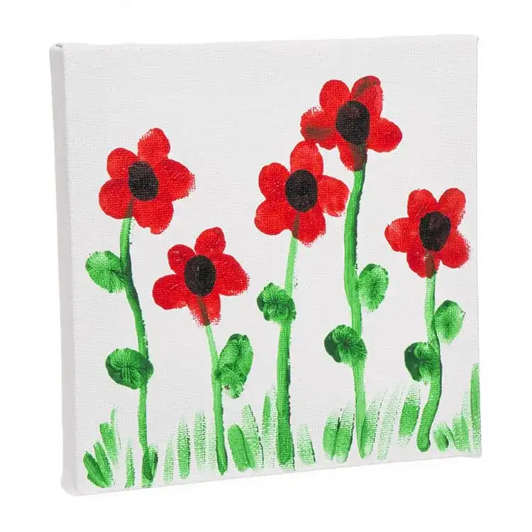 Finger Print Poppy Canvas craft activity