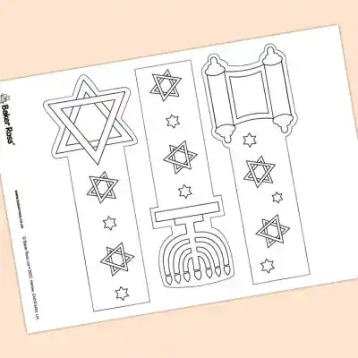 Jewish Bookmarks craft activity
