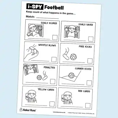 i-Spy Football Score Card craft activity
