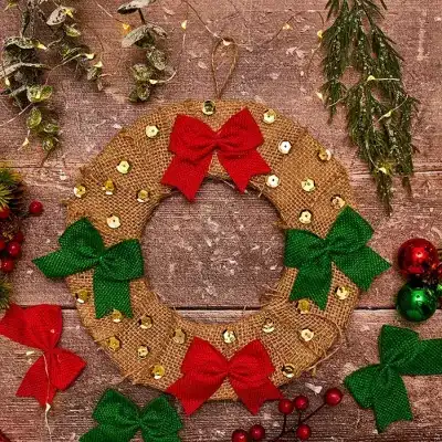 Hessian Wreath craft activity
