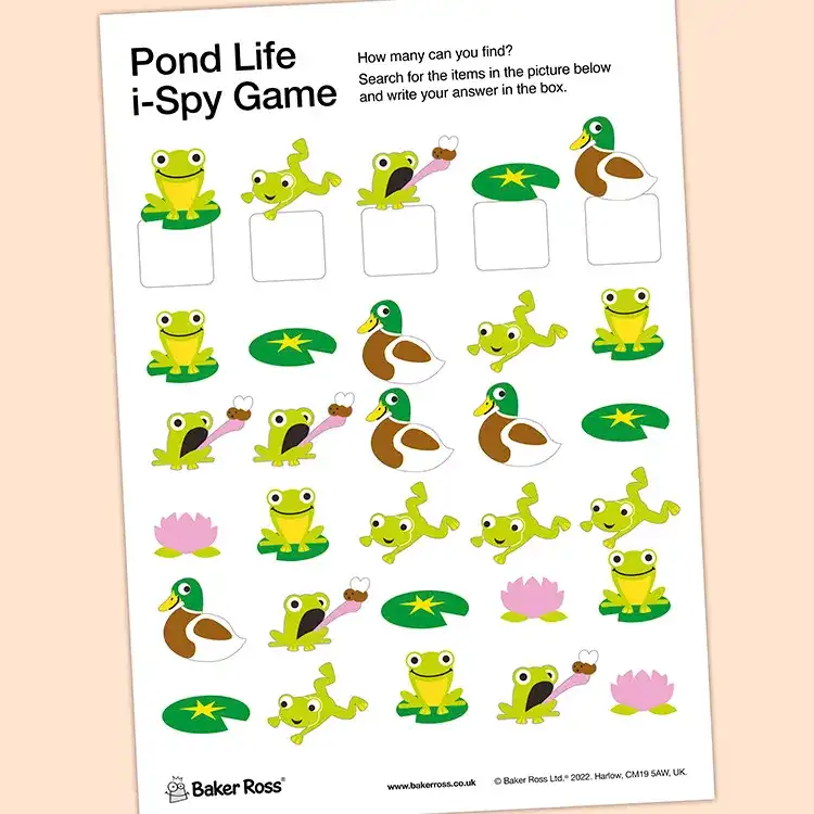 i-Spy Pond Life Game craft activity