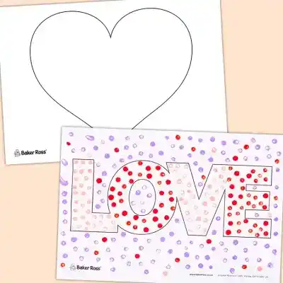 Valentine’s Day Dot Paintings craft activity
