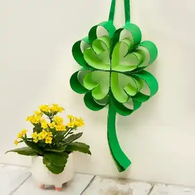 3D Paper Shamrock craft activity
