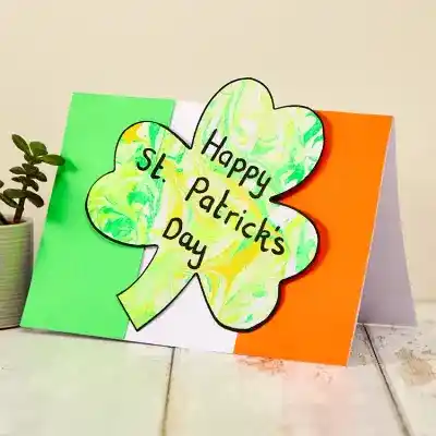 Shamrock Marbling Card craft activity