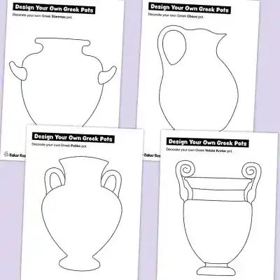 Design Your Own Greek Pots craft activity