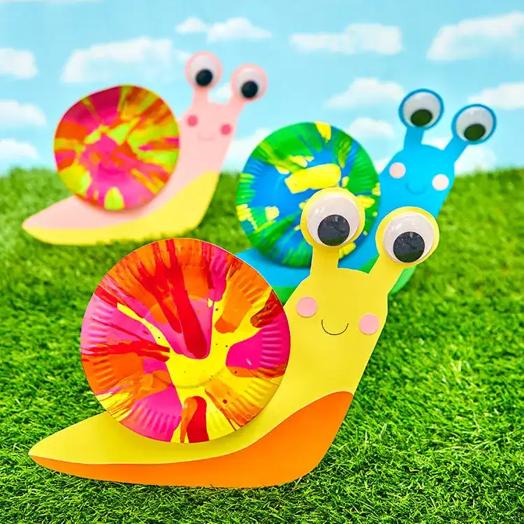 Spin Art Snails craft activity