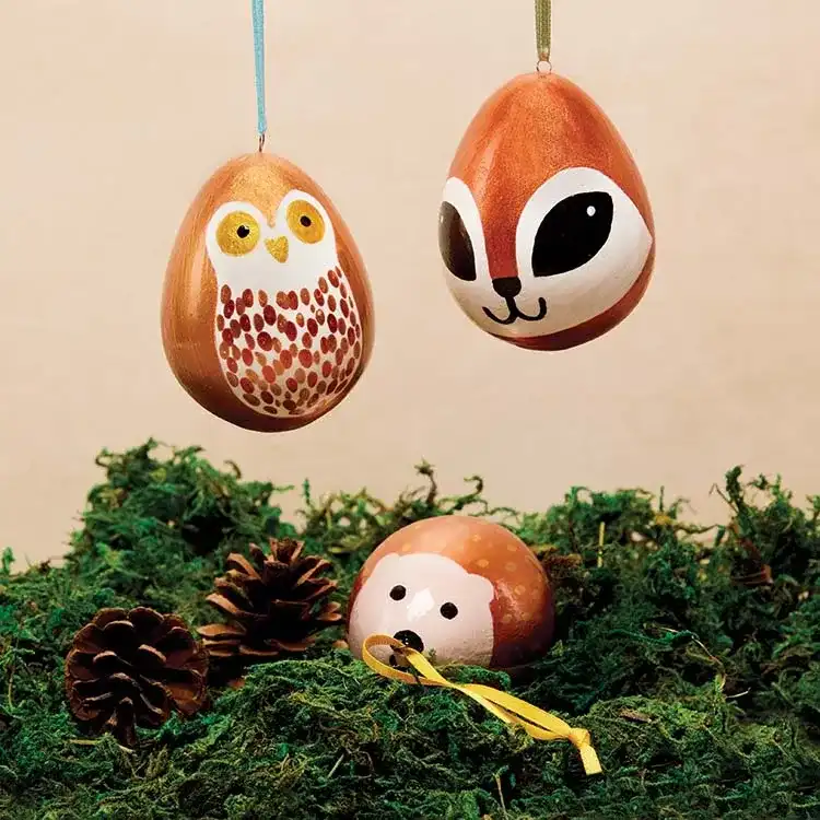 Woodland Ceramic Baubles craft activity