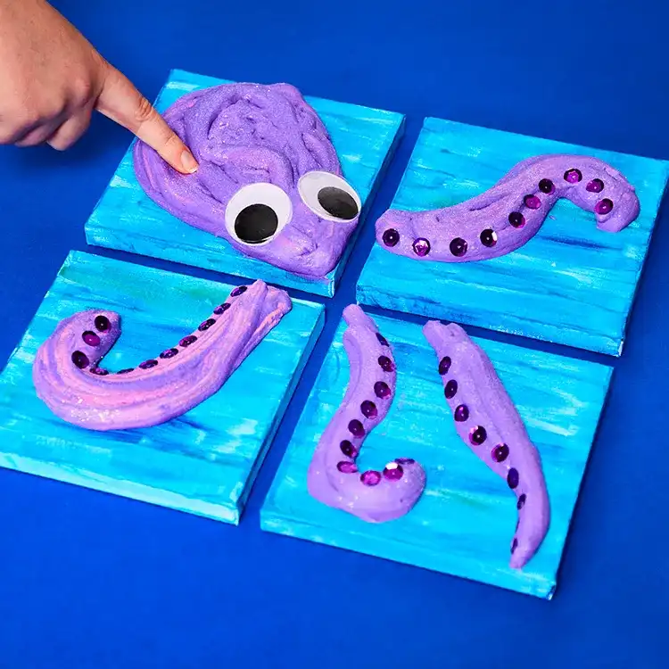 Kraken Puffy Painted Canvases craft activity