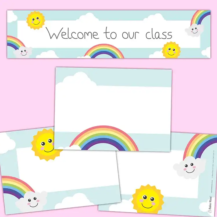 Rainbow Teacher’s School Banner craft activity