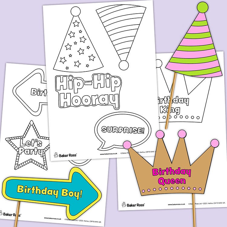 Birthday Selfie Props craft activity
