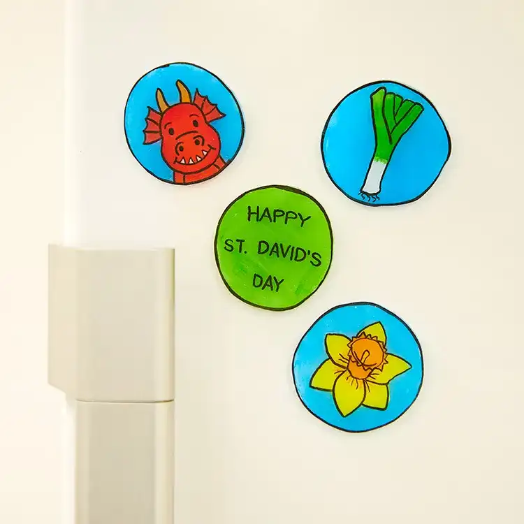 St Davids Day Leek and Daffodil Magnets craft activity