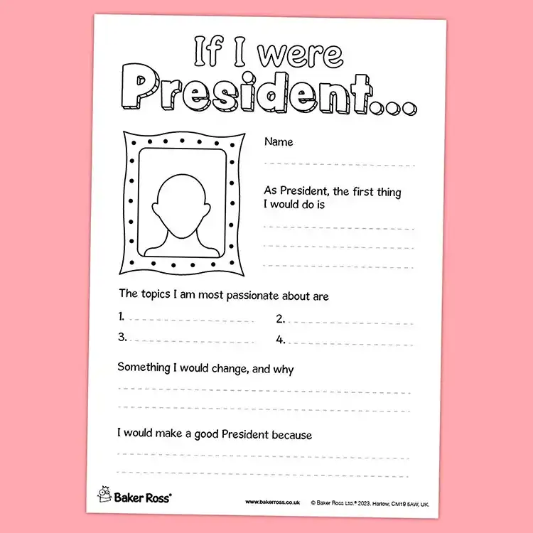 If I Were President Poster craft activity