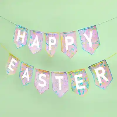 Foam Marbling Easter Bunting craft activity