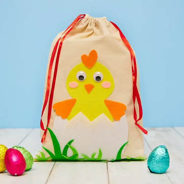 Easter Chick Fabric Sack craft activity