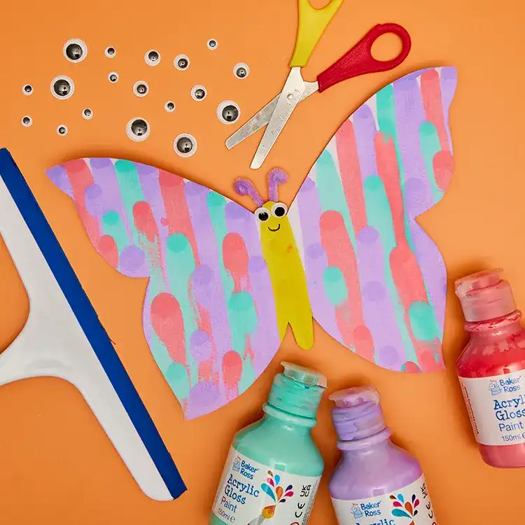Squeegee Painting Butterfly craft activity