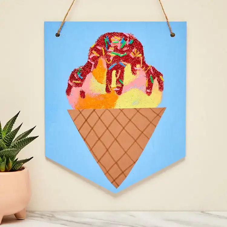 Sponge Painting Ice Cream Banner craft activity