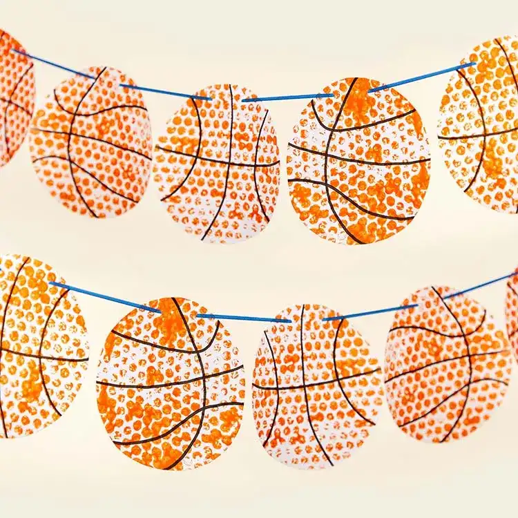 Bubble Wrap Print Basketball Bunting craft activity
