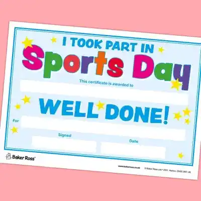 Sports Day Certificate craft activity
