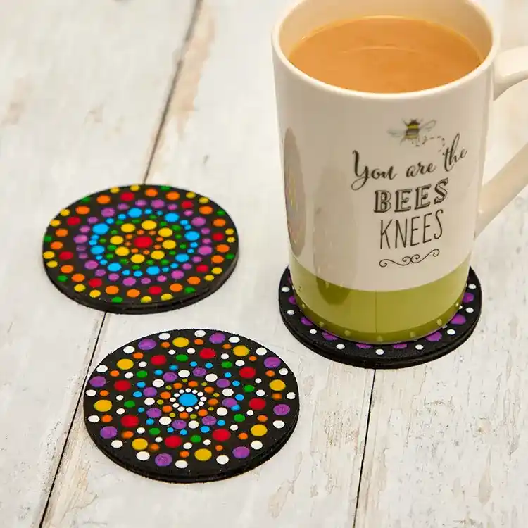 Rainbow Diwali Coasters craft activity