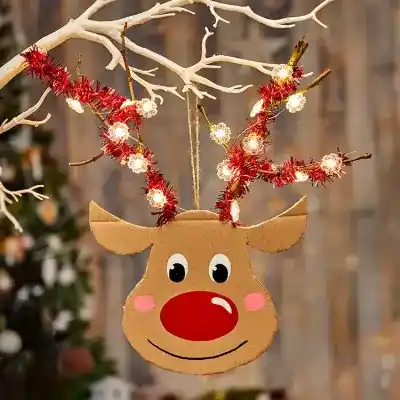 Cardboard Rudolph Hanging Decoration craft activity