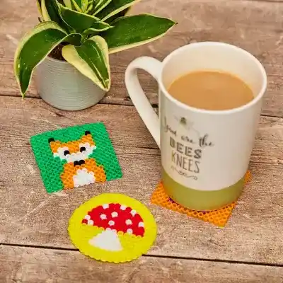 Fuse Bead Autumn Coasters craft activity