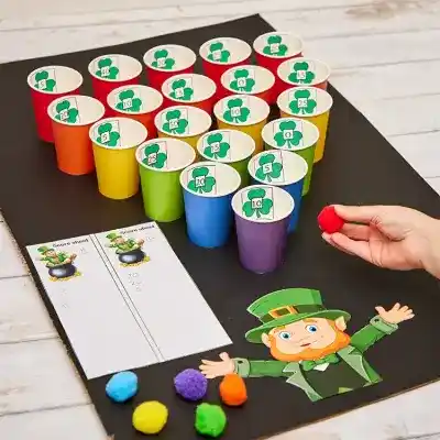 Leprechaun Cup Game craft activity