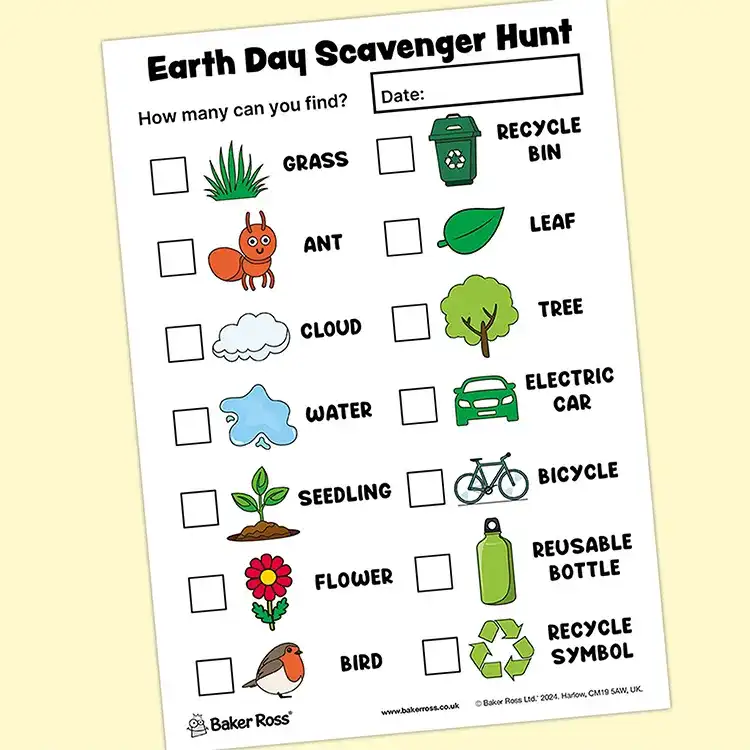 Earth Day Scavenger Hunt craft activity