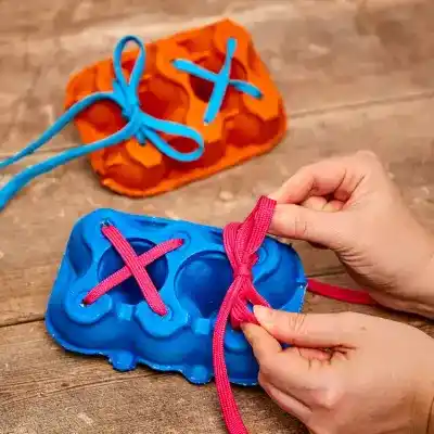 Lace-Up Egg Box craft activity