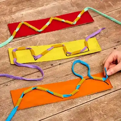 Pasta Threading Cards craft activity