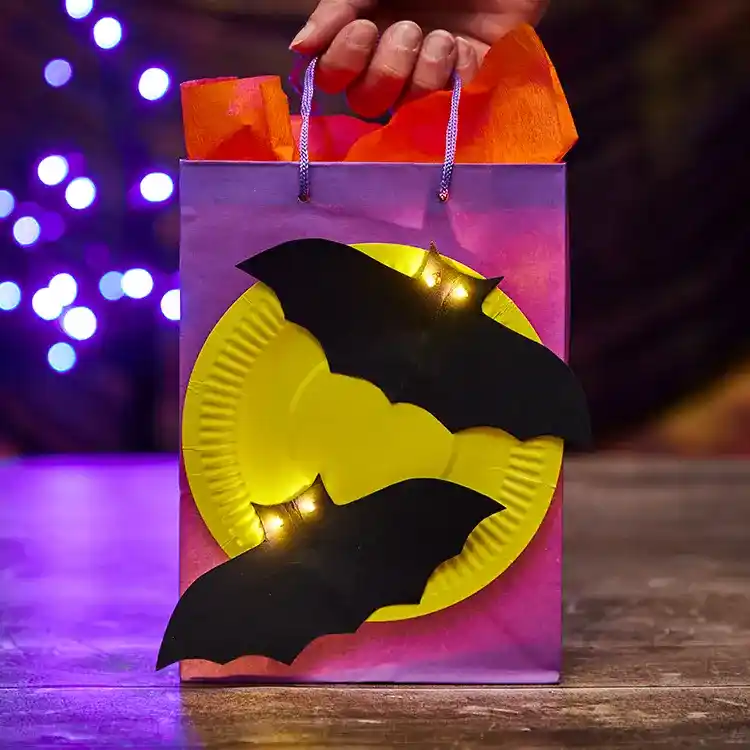 LED Bat Treat Bag craft activity