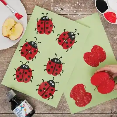 Apple Printing Ladybirds craft activity