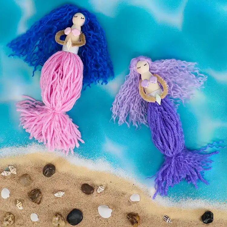 Tassel Mermaids craft activity