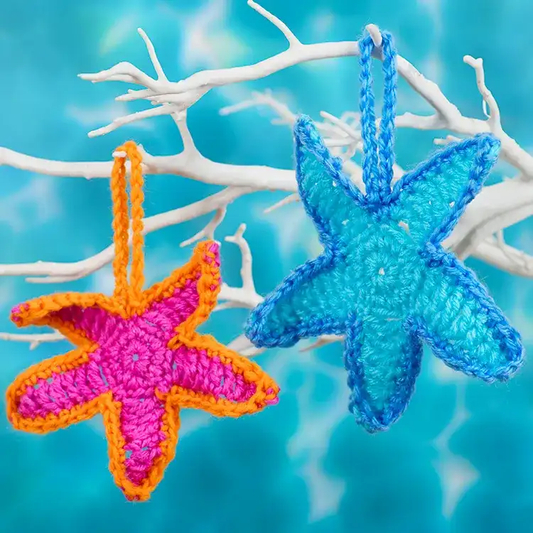 Crochet Starfish Bag Charm craft activity