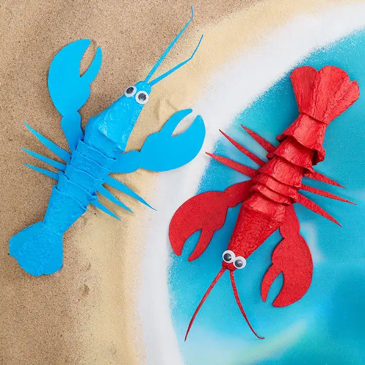 Egg Box Lobster craft activity