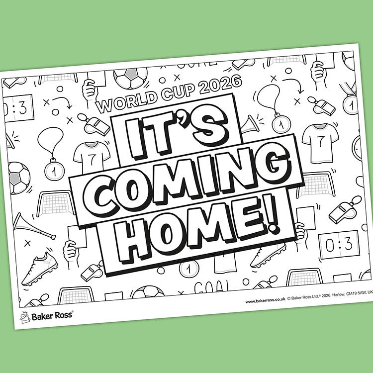 World Cup 2026 “It’s Coming Home” Poster craft activity