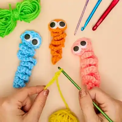 Crochet Worry Worms craft activity