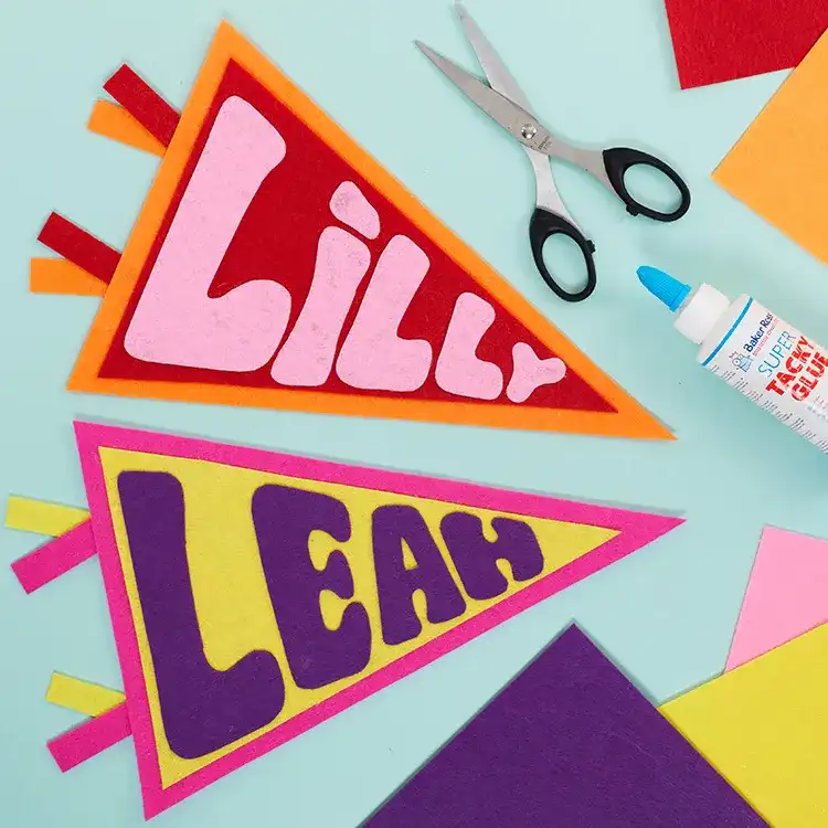 Back to School Name Pennant craft activity