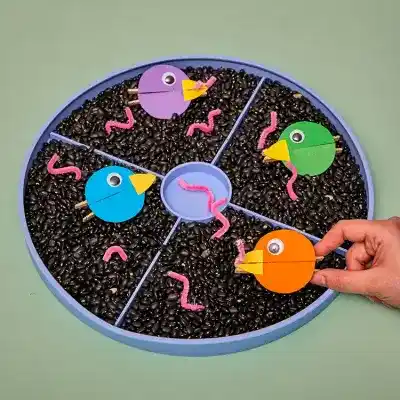 Catch The Worm Sensory Tray craft activity
