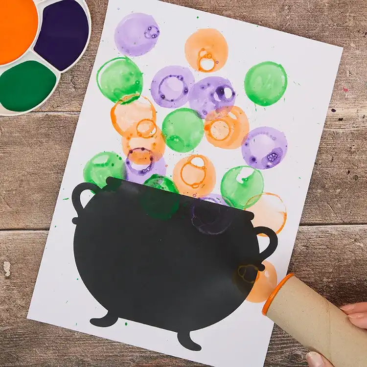 Bubble Print Cauldron craft activity