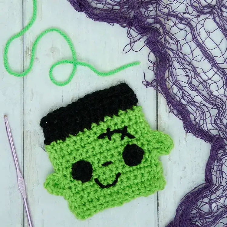 Frankenstein’s Monster Crochet Coaster craft activity