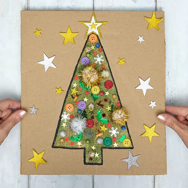 Christmas Tree Sticky Picture craft activity