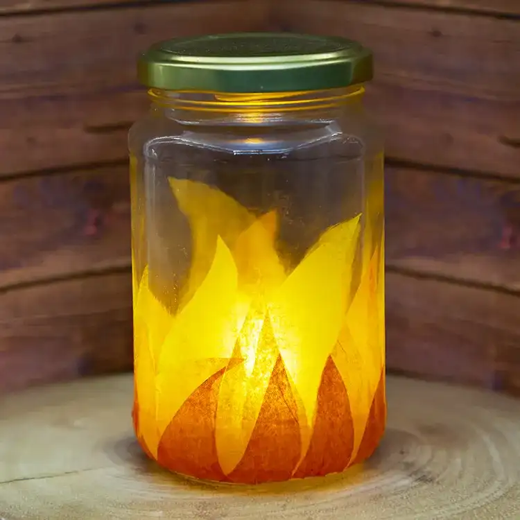 Bonfire Luminary Jar craft activity