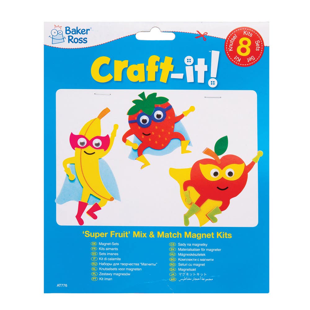 Baker Ross Mix-und-Match Magnet Bausätze – 8er Pack Unterwasser-Tiere, Schaumstoff Bastelset