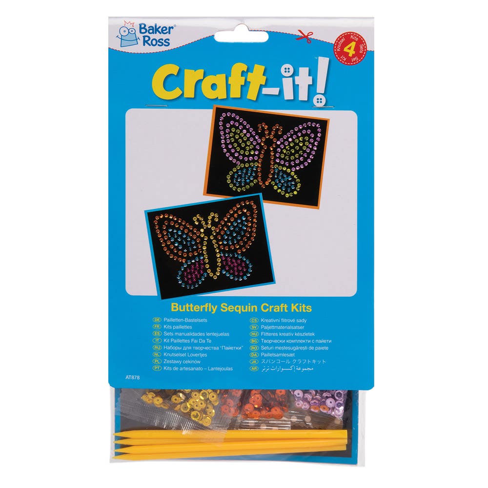 Baker Ross Kit 4 Illustrations Princesses à Sequins – Loisirs Créatifs Enfants, 7 Couleurs Sequins, Activité Manuelle Fun