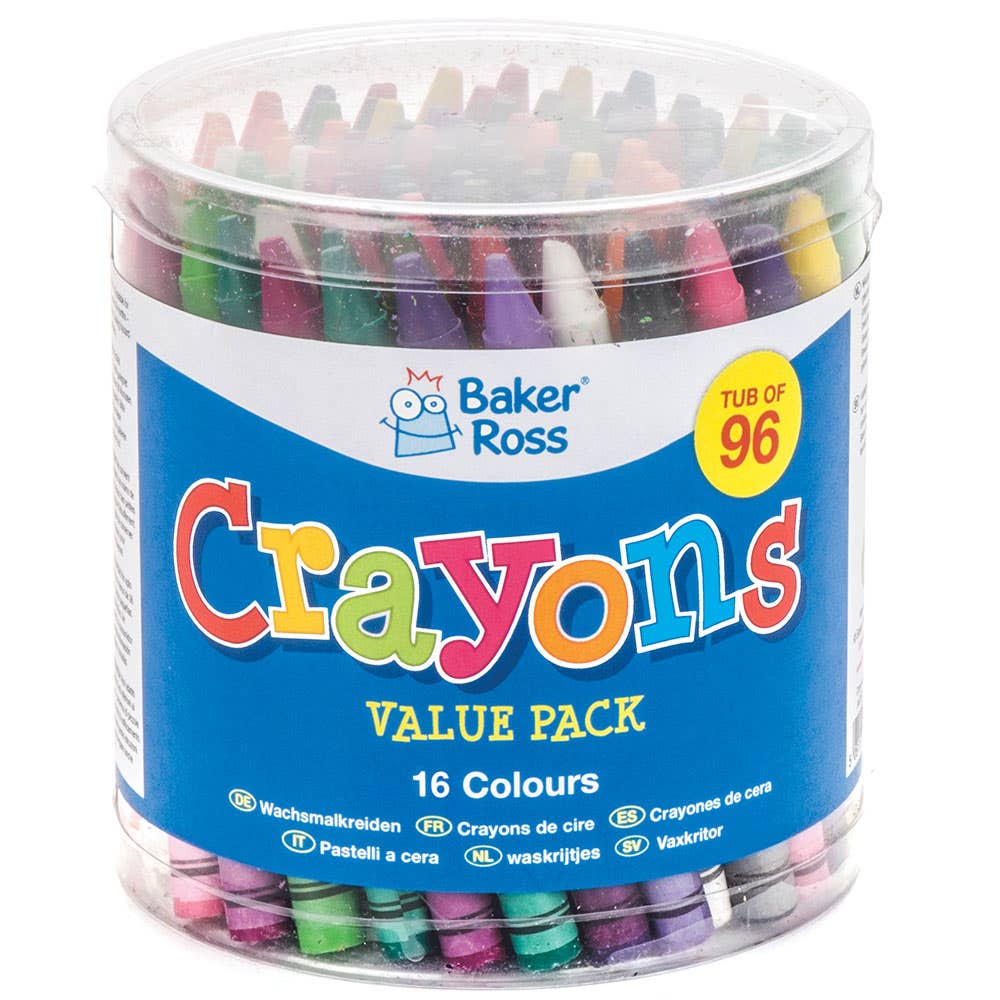 CRAYOLA Crayons De Couleur 96 Pièces – Assortiment Intense Avec Fluorescents, Taille De Luxe, Taille-crayon Intégré