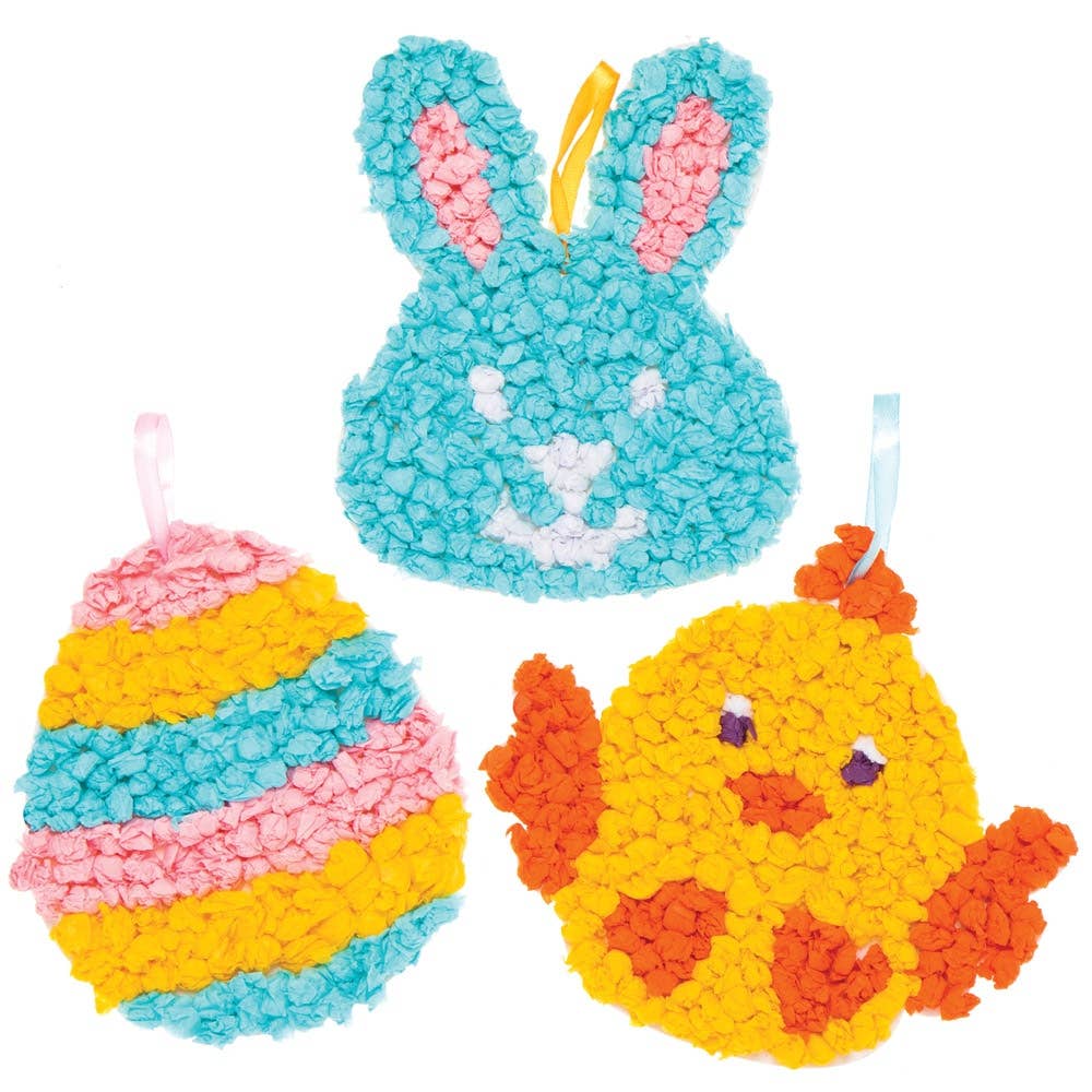 Baker Ross Huevos De Pascua De Madera Para Punto De Cruz - Pack De 5 Kits De Manualidades Para Niños, Plantillas Preperforadas