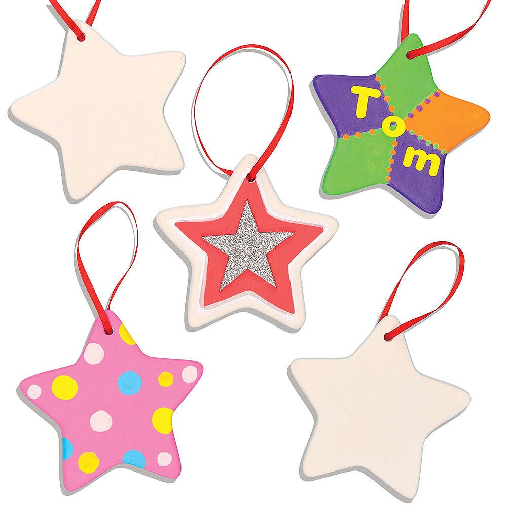 Star Ceramic Decorations (Box of 5) Decoration Craft Kits